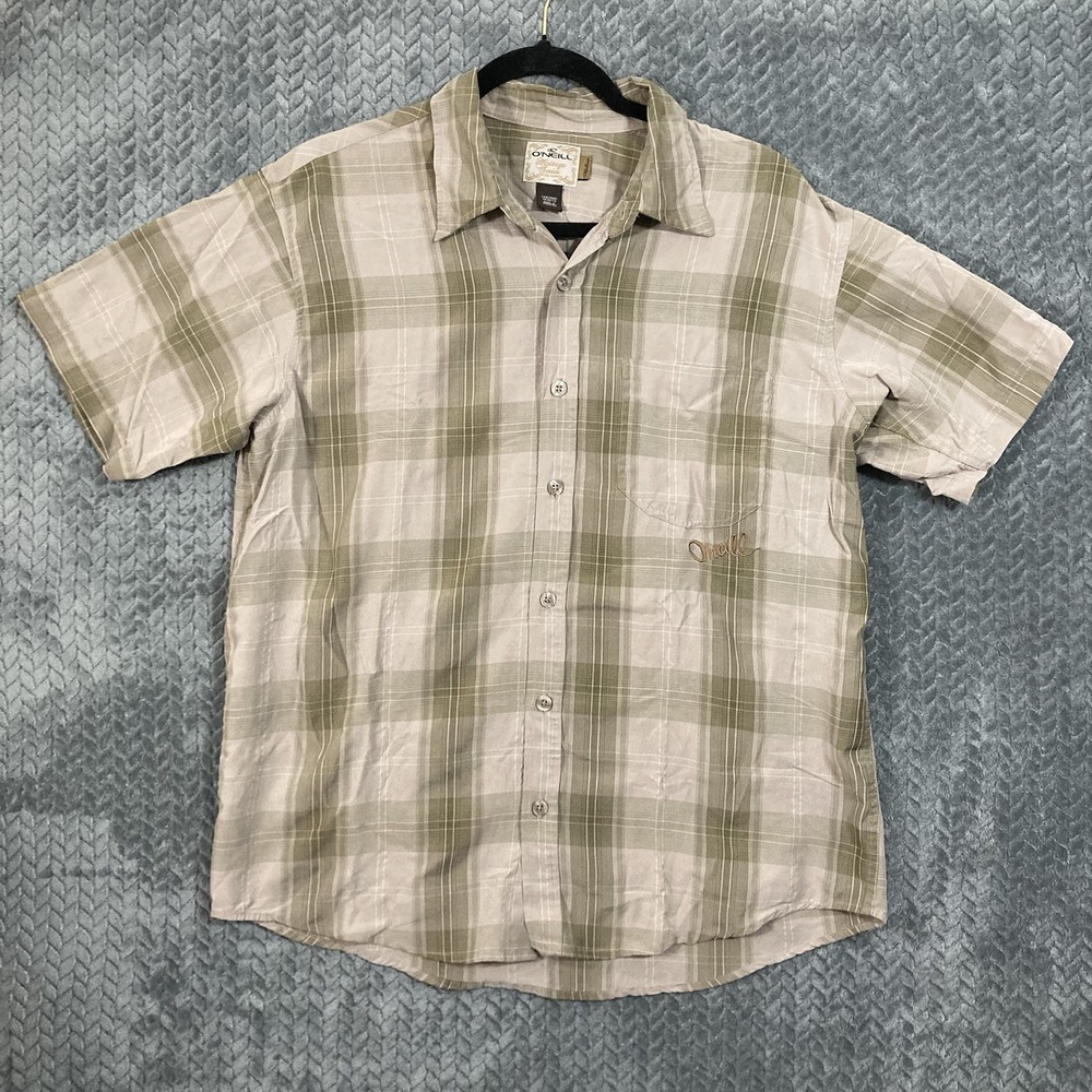 O'Neill Shirt Mens M Heritage Series Beige Plaid Button-down Surf Streetwear